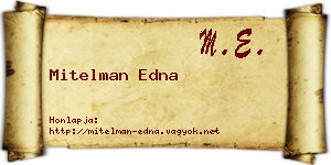 Mitelman Edna névjegykártya